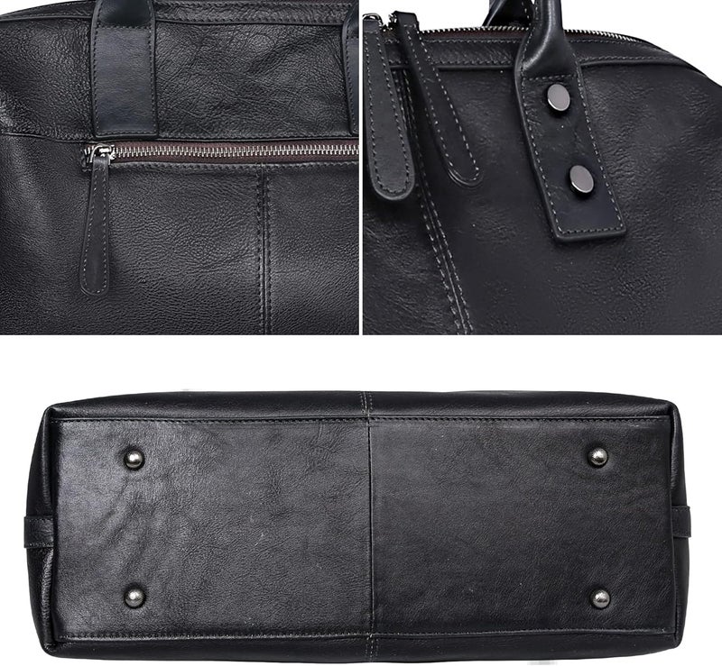 Iswee Genuine Leather Satchel Tote Bag Top Handle Handbag Designer Shoulder Bag Large Capacity Cross Body Bag - Image 5
